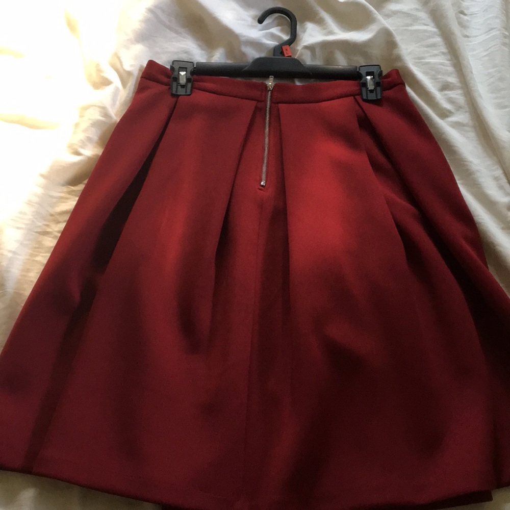 Wine red skater skirt
